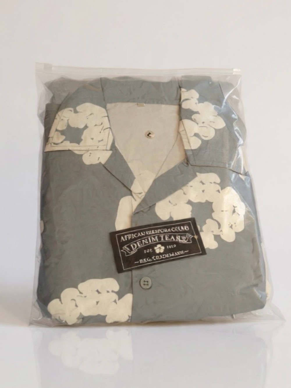 Men's Gray Floral Button-Down Camp Suit